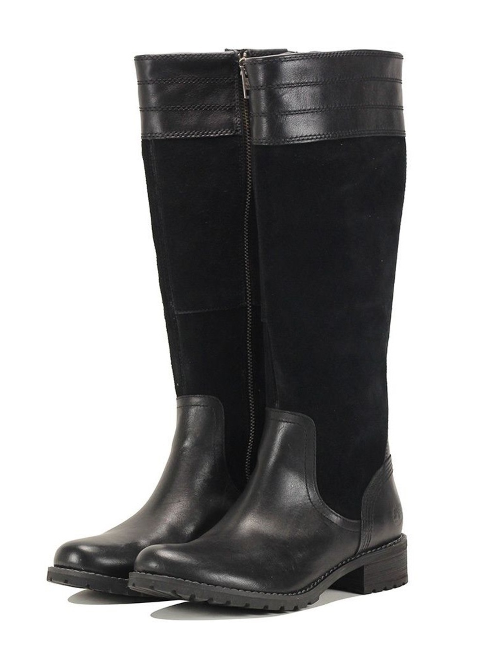 Timberland Black Leather & Suede riding Boots
